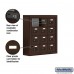 Salsbury Cell Phone Storage Locker - 4 Door High Unit (5 Inch Deep Compartments) - 12 A Doors - Bronze - Surface Mounted - Resettable Combination Locks
